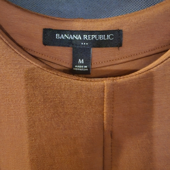 Banana Republic Factory Seamed Soft Touch Scuba Burnt Orange Midi Dress - Picture 4 of 6